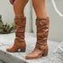 DAMEN WADENHOHE SLIP-ON WESTERN-STIEFEL MIT BLOCKABSATZ UND RUNDEM ZEH